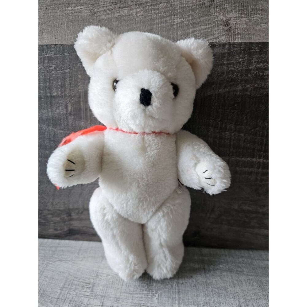 Vintage Wang's International Jointed Poseable White Plush Teddy Bear 10"
